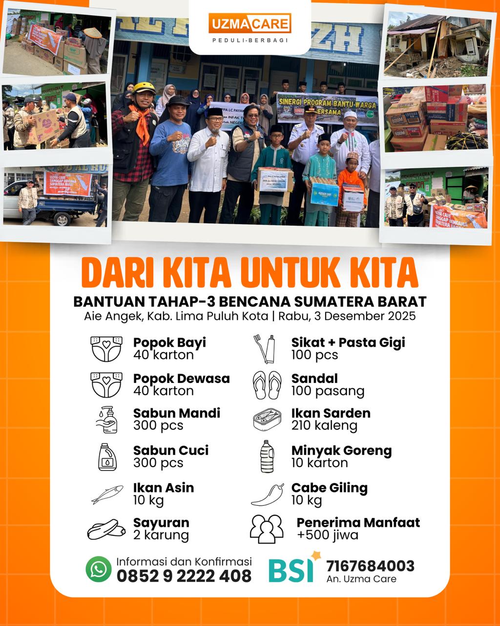 Distribusi Bantuan Tahap 3: Aie Angek, Kabupaten Lima Puluh Kota